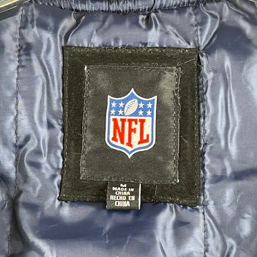 NFL G-III New England Patriots Men M Suede Leather Varsity Bomber Jacket Black - Picture 5 of 10